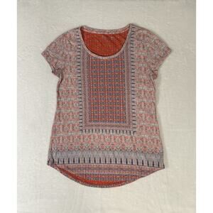 Lucky Brand Boho Folk Block Pattern Shirt Size Small Bohemian Artsy Granola NWT